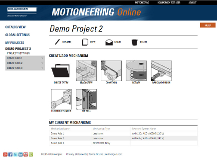 Seleziona rapidamente una soluzione di motion con il NUOVO motore di ricerca web MOTIONEERING® Online di Kollmorgen